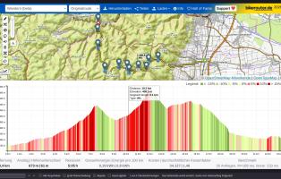 Routengrafik und Höhenprofil Maikammer Helmbach